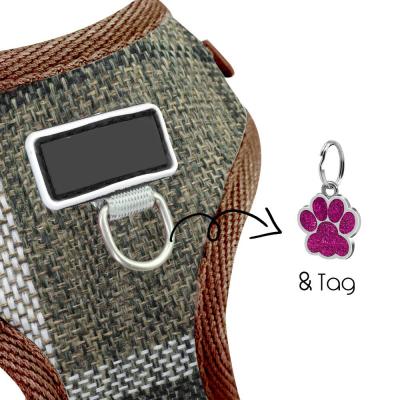 China Small Dog Cat Harness Collar 3.5ft Leash Set With Inner Air Mesh Padded for sale