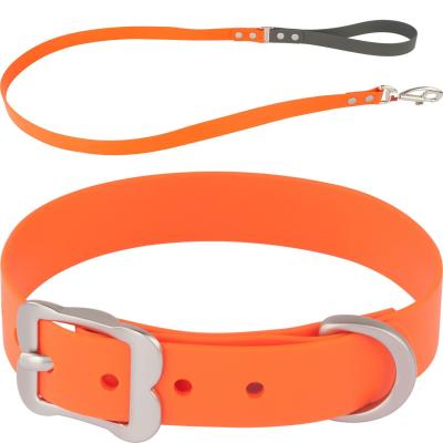 China Vivid PVC Orange Waterproof Dog Collars , Waterproof Dog Training Collar for sale