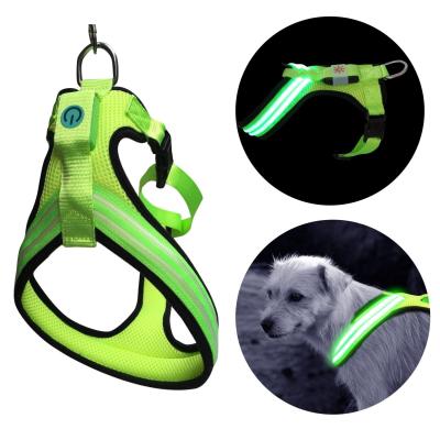 China Escape Proof Light Up LED Dog Vest Fully Padded Wear Resisting Multifuctional for sale