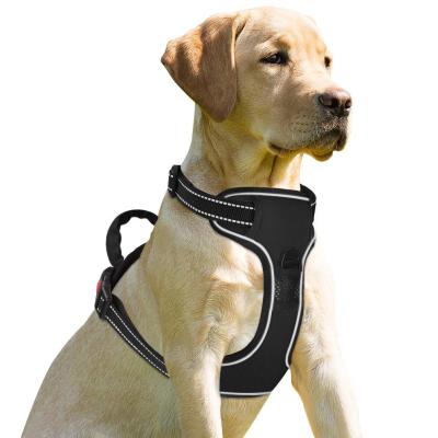China Outdoor Pet Dog Harness Leash Adjustable Reflective Vest With D Ring Buckle for sale