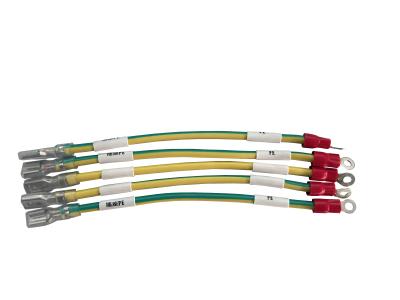 China Yellow Green Insulated Socket PE Electronic Wiring Harness 100MM RV 2.5MM2 for sale
