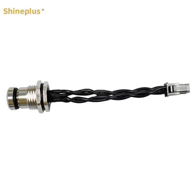 China UL1569 300V M12 High Resolution Black Automotive Lidar Wire Harness Small Size 200mm en venta