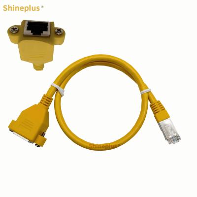 China CAT6 SFTP Class 6 Double Shield RJ45 Extension Female Network Cable With Fixed Seat Ear for sale
