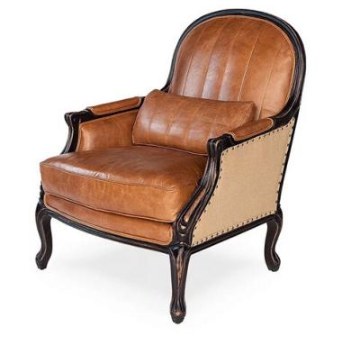 China classic wood chair designs antique wood carved back chair vintage leather club chair for sale