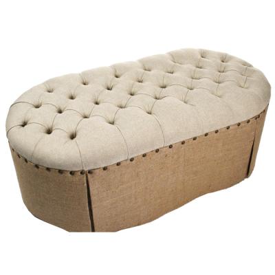 China french retro wooden ottoman puff pouf wholesale fabric ottomans home goods furniture for sale