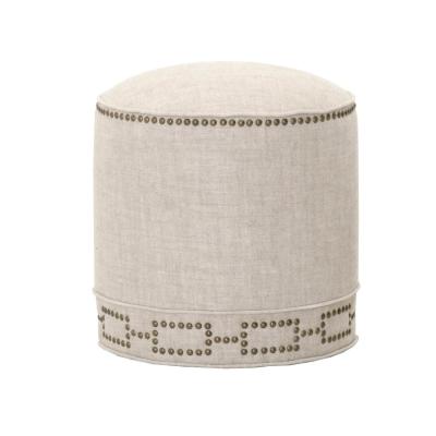 China french style home furniture round household linen fabric  indian ottoman pouf wholesale for sale
