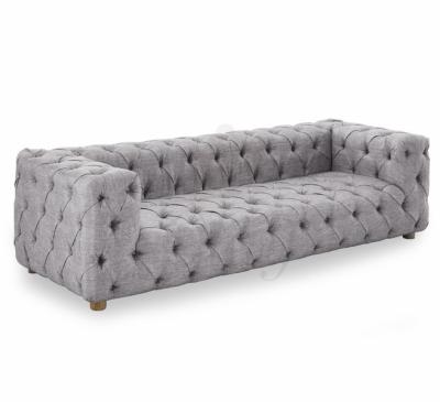 China Wholesale living room Furniture upholstery button tufted grey chesterfield fabric sofa and party wedding use for sale