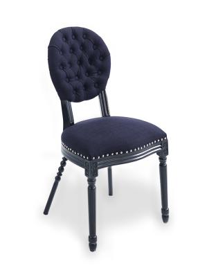 China Hot sell oak wood  black linen fabric chair for wedding party and rent dining chairs for sale