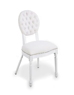 China Dubai Banquet event wedding white linen fabric oak wood chair for event party dining chair for sale