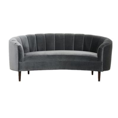 China Hot sale black velvet fabric lounge curve sofa for party living room solid wood for sale