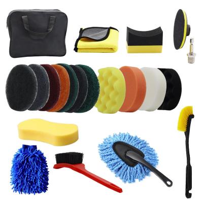 China 21Pcs Car Washing Kit Detailing Brushes Cleaning Drill Soft Brush Attachment for sale