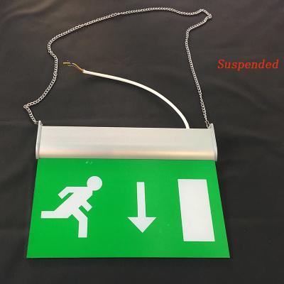 China Rechargeable Battery Powered Led Emergency Double Sided Exit Signs 110V - 127V for sale