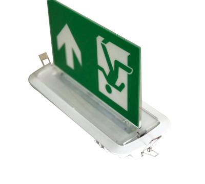 China Double - Side Graphic LED Aluminum Exit Sign Ceiling Embedded Emergency Running Man for sale