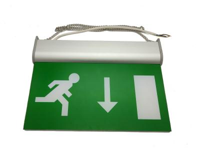China 3 Hours Rechargeable Battery Operated Double Sided Emergency Exit Sign for sale