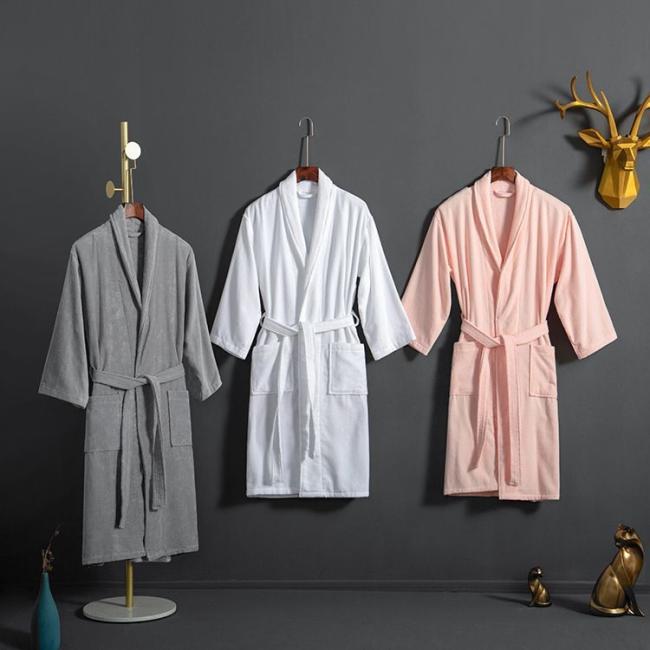 Terry Inside Linked Bathrobe for Hotel SPA and Beauty Salon