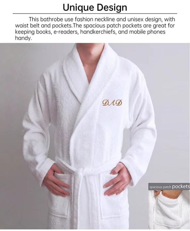 Terry Inside Linked Bathrobe for Hotel SPA and Beauty Salon