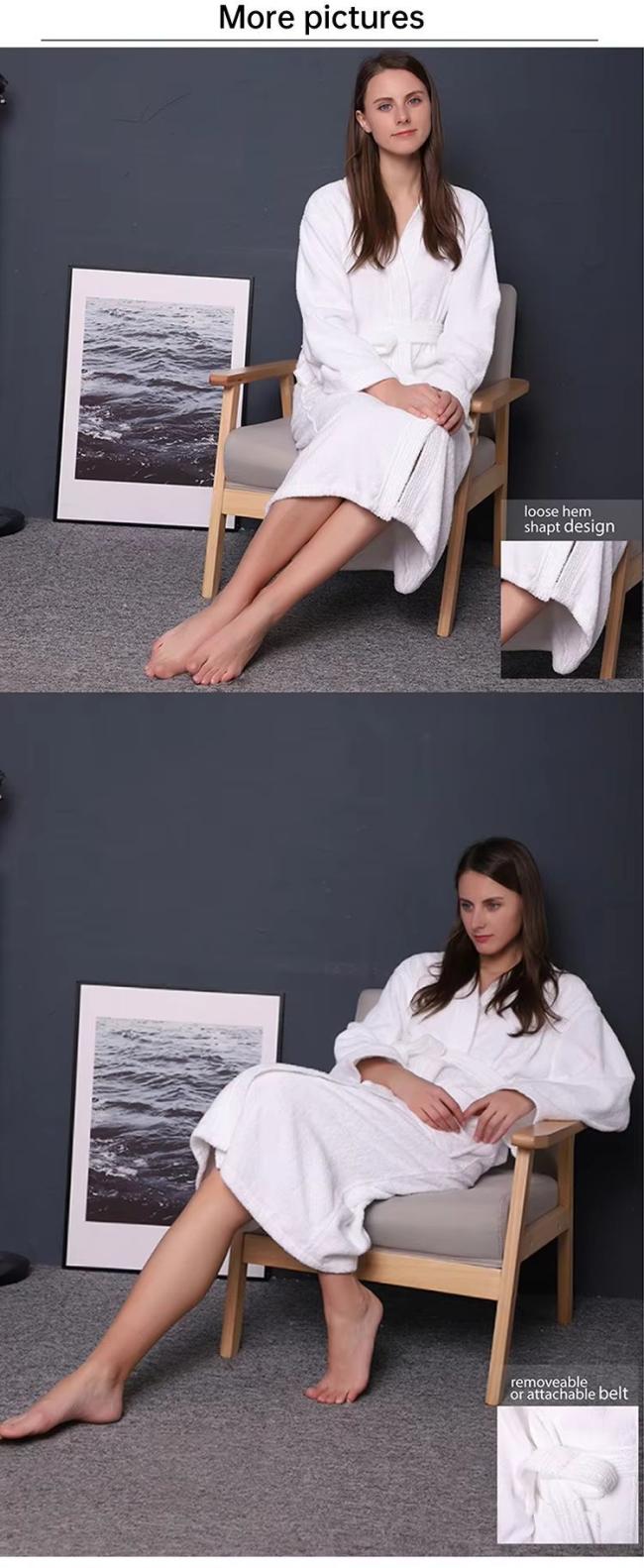Terry Inside Linked Bathrobe for Hotel SPA and Beauty Salon