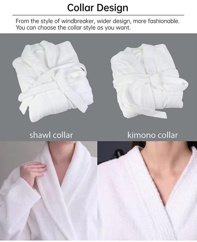 New Shawl Collar Blue Color SPA Bathrobe for Stars Hotel