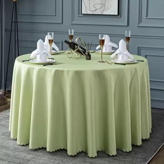 100% Polyester Jacquard Round Fancy Wedding Table Cloth (JRD656)