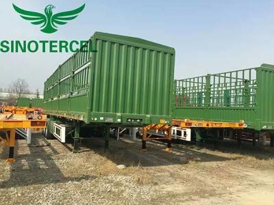 China Green Fence Semi Trailer 40000kgs Shipping Container Semi Trailer for sale