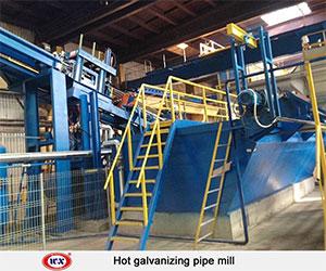 Hot dip galvanizing pipe mill