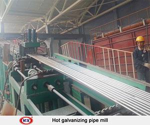 Hot dip galvanizing pipe mill