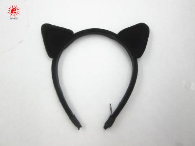 China Black Lint Cat Ear Bow Hair Bands For Girls / Hair Fasion Accessories With Logo for sale