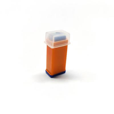 China 2.2mm 21G Pressure Activated Safety Lancet Orange Painless Lancets For Diabetes for sale