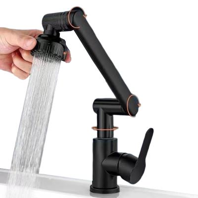 China 2.2GPM SS304 Universal 1080 Rotatable Faucet Black Pull Out Tap For Kitchen & Bath for sale