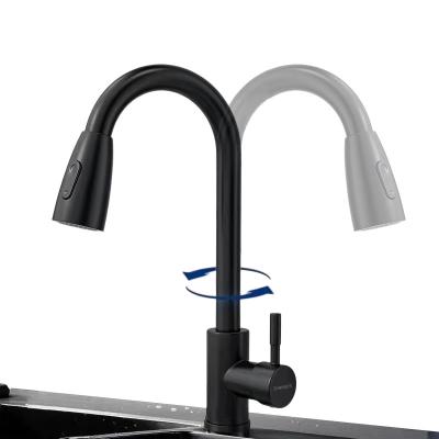 China Zinc Alloy Pull Out Sink Faucet Telescopic Kitchen Tap 360 Degree Rotatable for sale