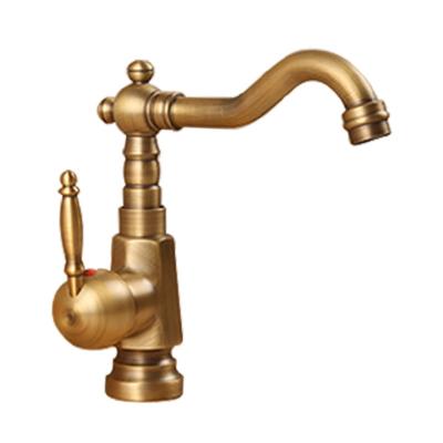 China Thickened Unlacquered Brass Kitchen Faucet Gold Bathroom Taps OEM for sale