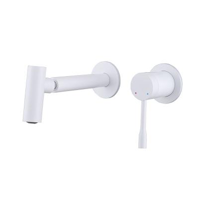 China Hotel Wall Mount Bathroom Faucet Embedded White Sink Taps 2kg Customized for sale