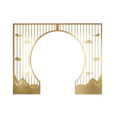 China 304 Stainless Steel Screen Partition Wall Hollowed Out Hotel Room Divider Screen for sale