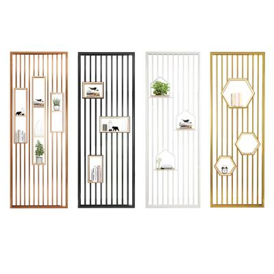 China Modern Stainless Steel Screen Partition Metal Grille Carved Folding Room Divider for sale