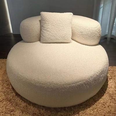 China Living Room Round Banquette Sofa Bedroom Hotel Modern Lamb Fleece Round Seat Sofa for sale