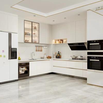 China Quartz Stone Hotel Kitchen Cabinets Durable Metal Frame Scratch Resistant for sale