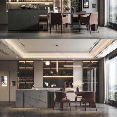 China Aduana casera de acero inoxidable moderna del armario de cocina de la faceta del cuarzo de los gabinetes en venta