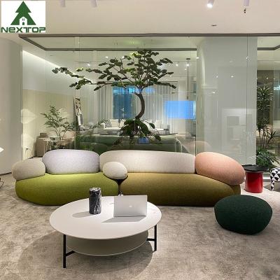中国 Cobblestone Design Fabric Sofa Set Combination Living Room Lobby Pebble Sofa 販売のため