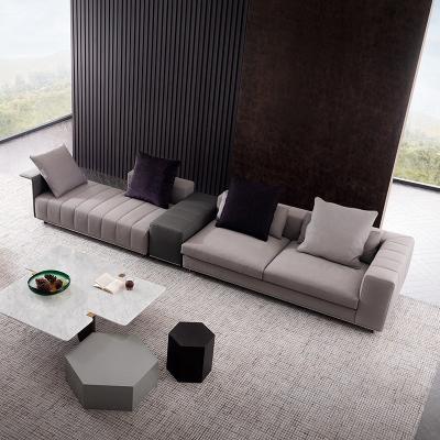 China OEM Hotel Lobby Furniture Modular Sofa Set Leather Fabric Straight Sofa Living Room en venta