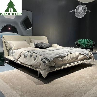 Chine Le Roi en cuir blanc moderne tapissé de haute qualité Size Bed de chambres à coucher à vendre