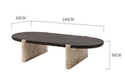 China Muebles de hotel de estilo moderno nórdico de alta calidad mesa de café de piedra natural en venta