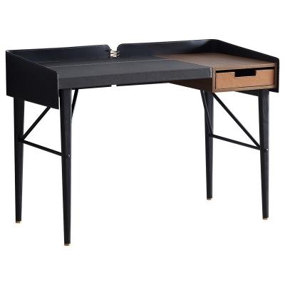 China Saddle Leather Minimalist Design Modern Writing Desk Hotel Bedroom Study Table en venta