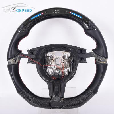 China NAPA Leather Porsche Carbon Fiber Steering Wheel Custom Stripe Color for sale