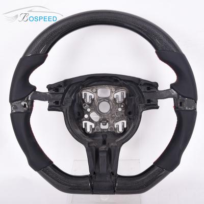 China Smooth Leather Porsche Carbon Fiber Steering Wheel 3K 6K 12K Weave for sale
