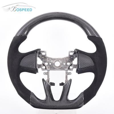China 2022 Gloss Honda Carbon Fiber Steering Wheel Civic Alcantara 35cm for sale