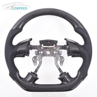 China Gloss Sports Car Honda Crz Steering Wheel Carbon Fiber Black Leather 350mm for sale