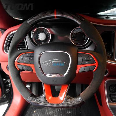 China 380 mm rojo negro Dodge Ram cuero volante fibra de carbono OEM en venta
