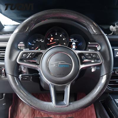 China Glossy Carbon Fiber Perforated Leather Steering Wheel For Porsche Cayenne Macan 991 for sale