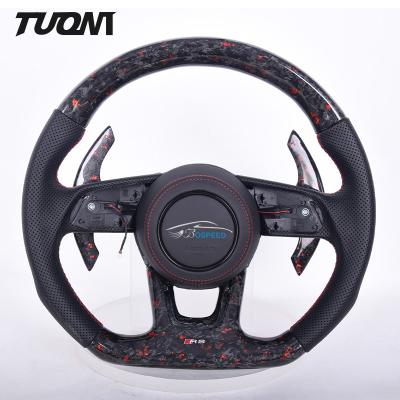China Forged Carbon Fiber Look Car Steering Wheel For Audi RS3 S3 A3 A4 RS4 With Paddles Shifter for sale
