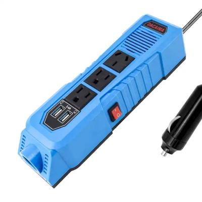 China Car Inverter 200W Charge Dual Type-C Car Charger With Charging Cable Devices Fast Car Charger 3 In 1 Inverter For Mobile Phone for sale